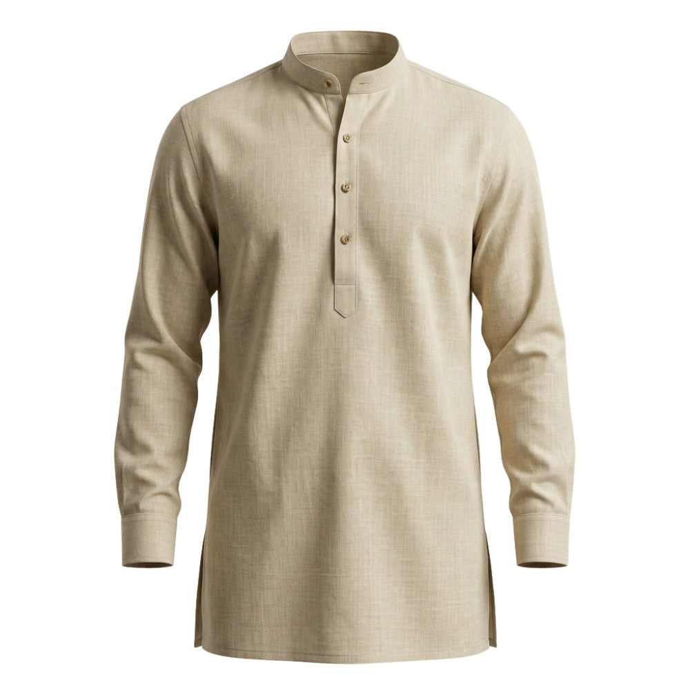 Camel Beige Plain European Linen