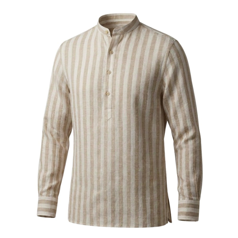 Grey and White Stripes European Linen