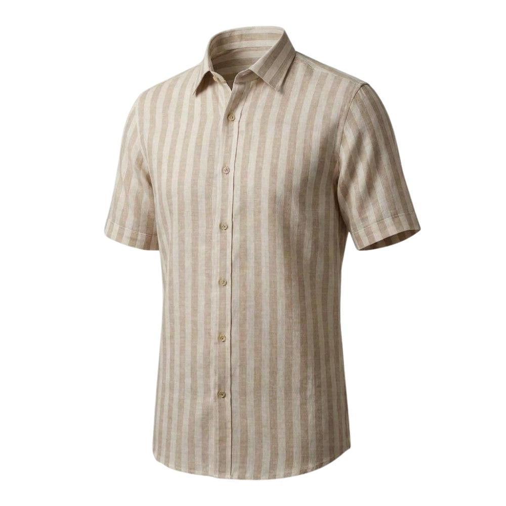 Grey and White Stripes European Linen