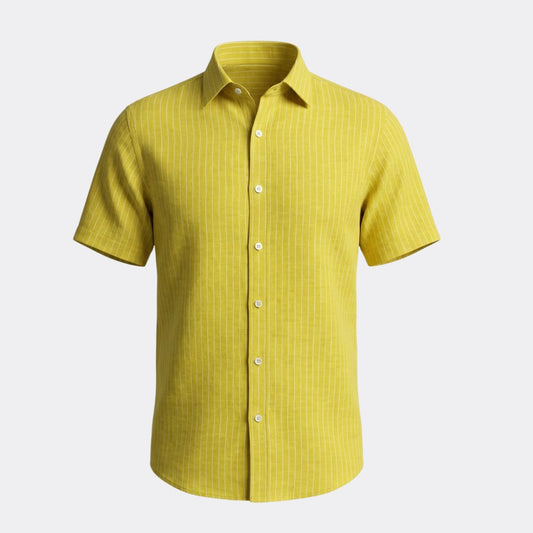 Yellow and White Stripes European Linen