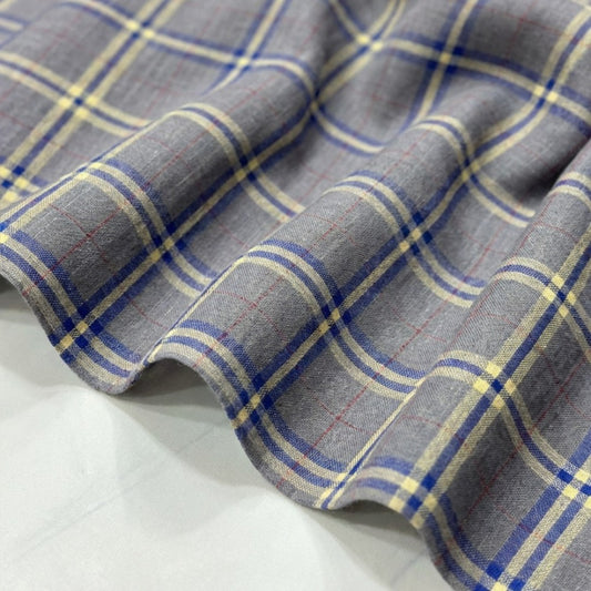 Grey and Blue Burberry Checks European Linen