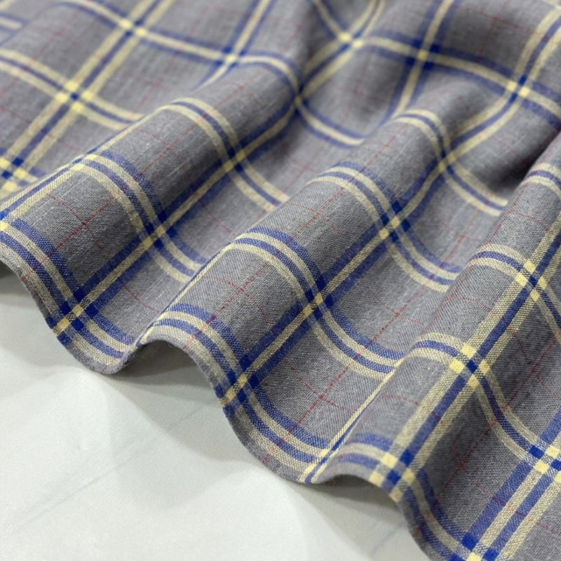 Grey and Blue Burberry Checks European Linen