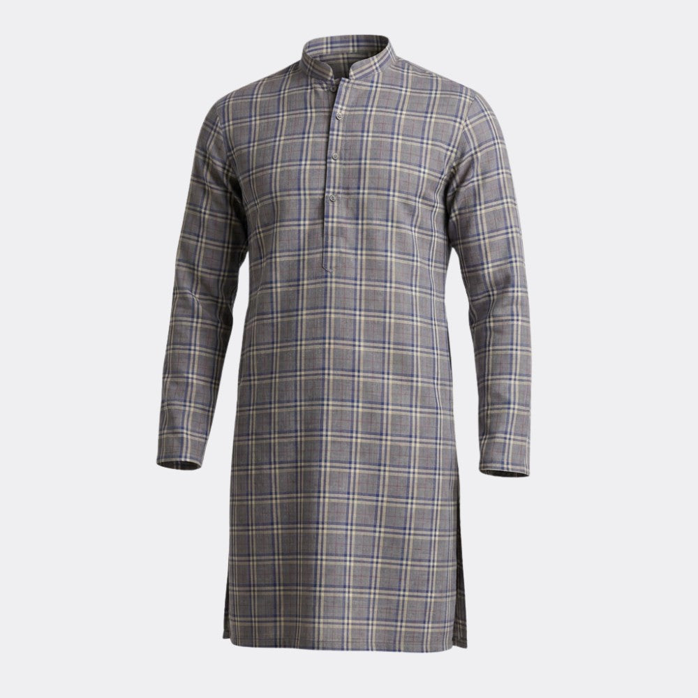 Grey and Blue Burberry Checks European Linen