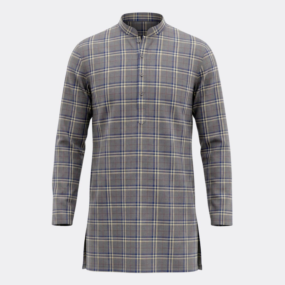 Grey and Blue Burberry Checks European Linen
