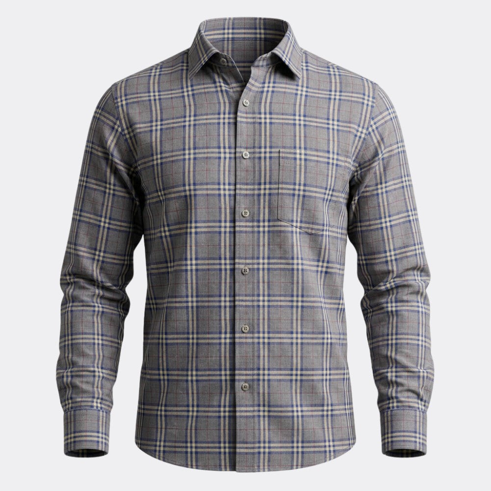 Grey and Blue Burberry Checks European Linen