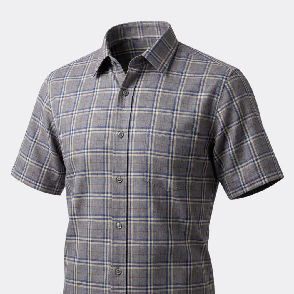 Grey and Blue Burberry Checks European Linen