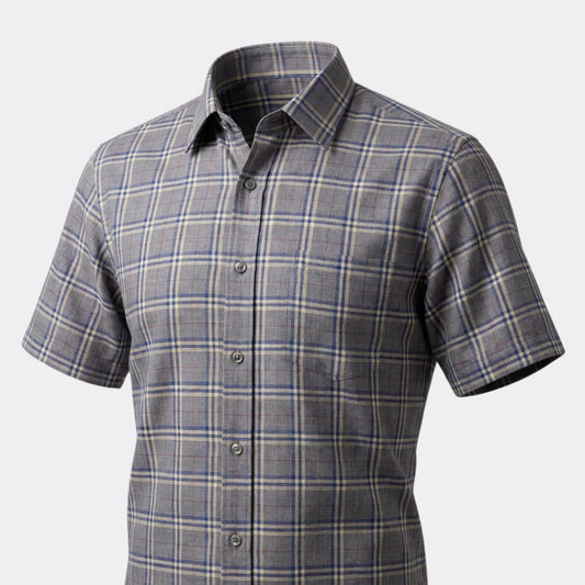 Grey and Blue Burberry Checks European Linen