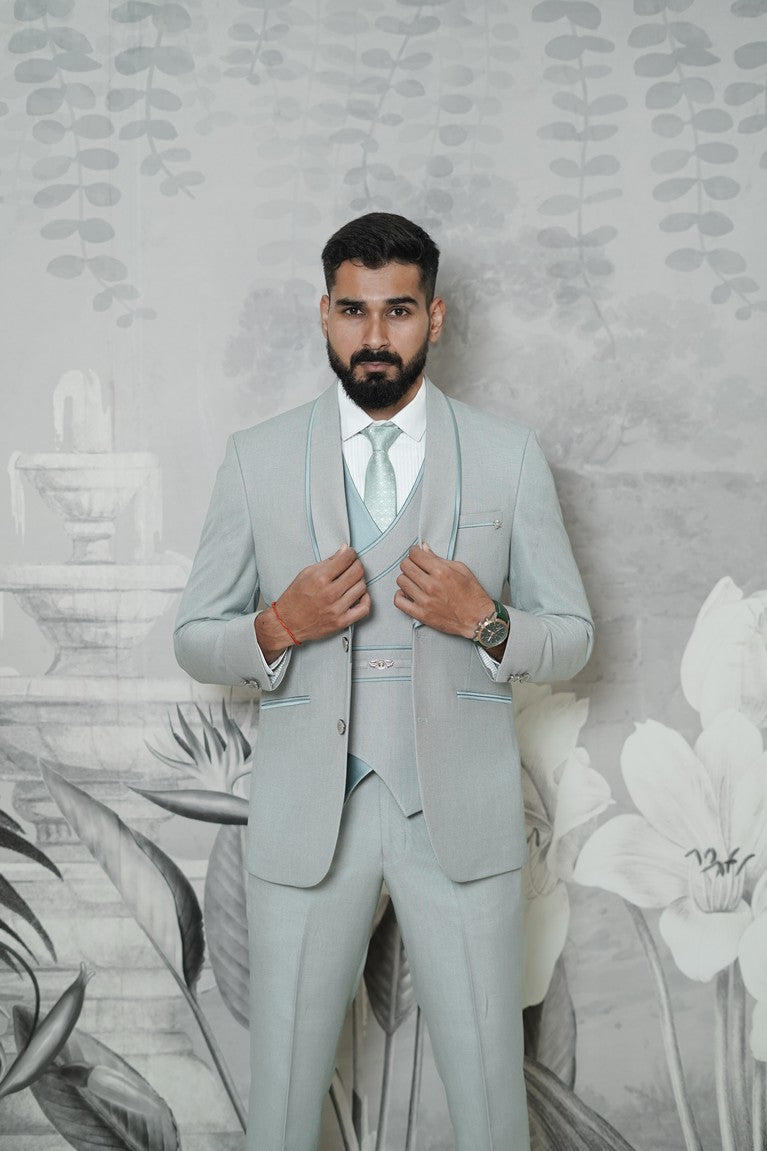 5 piece suit with desginer waist coat (BN-41542)