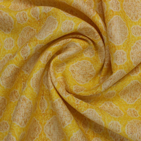 Bright Yellow Abstract Print European Linen (RT-1139)