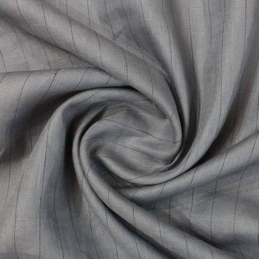 Charcoal Grey Stripe Design European Linen (RT-1133)