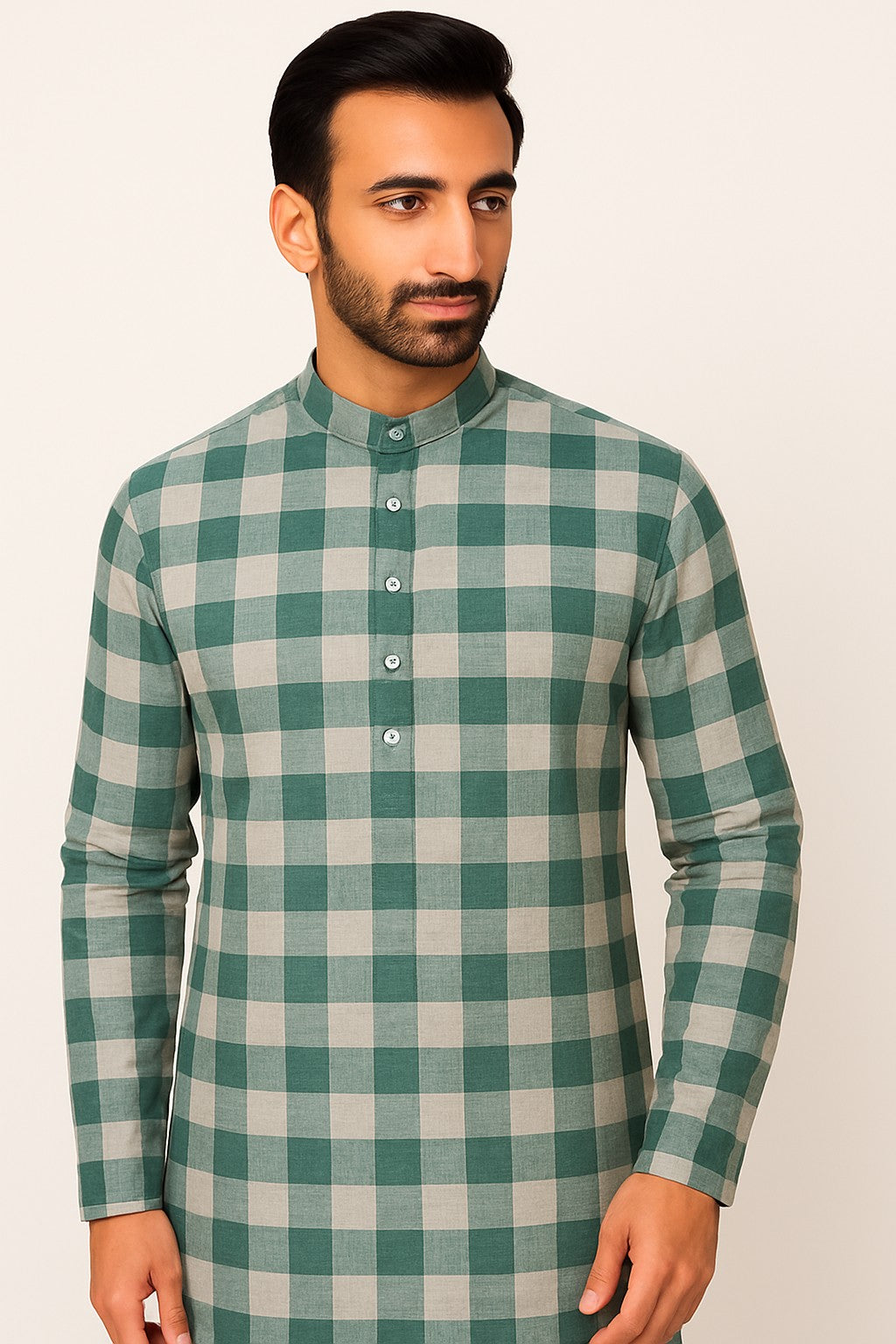 Green coloured checkered check (RT-1346)