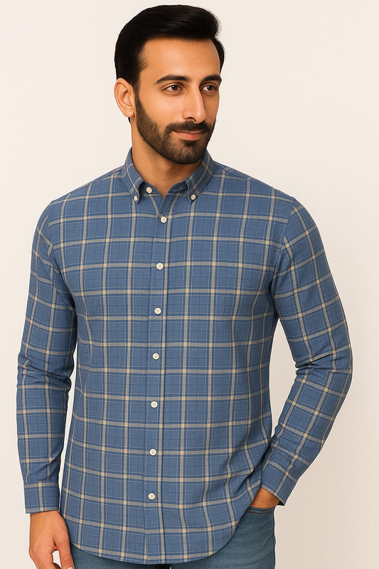 Grey and cream broad check  (RT-1348)