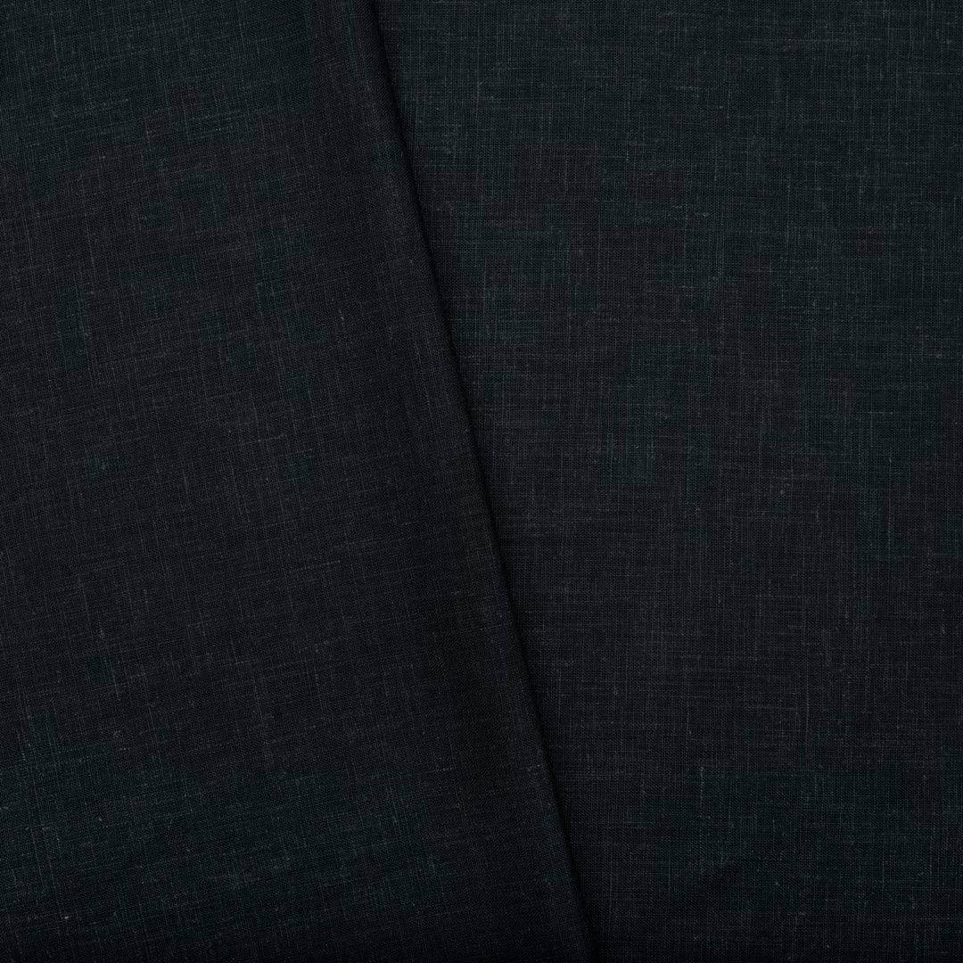 Jet black linen cotton fabric  (RT-1368)