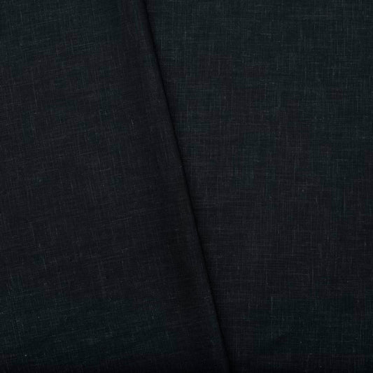 Jet black linen cotton fabric  (RT-1368)