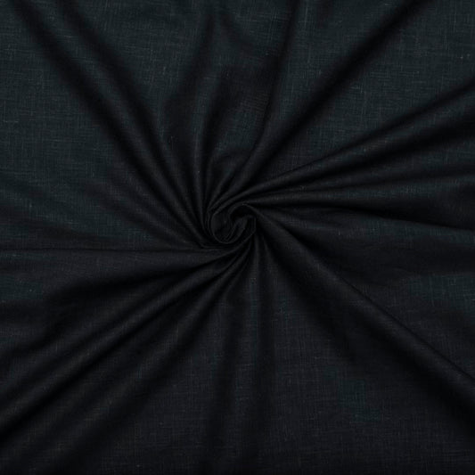Jet black linen cotton fabric  (RT-1368)