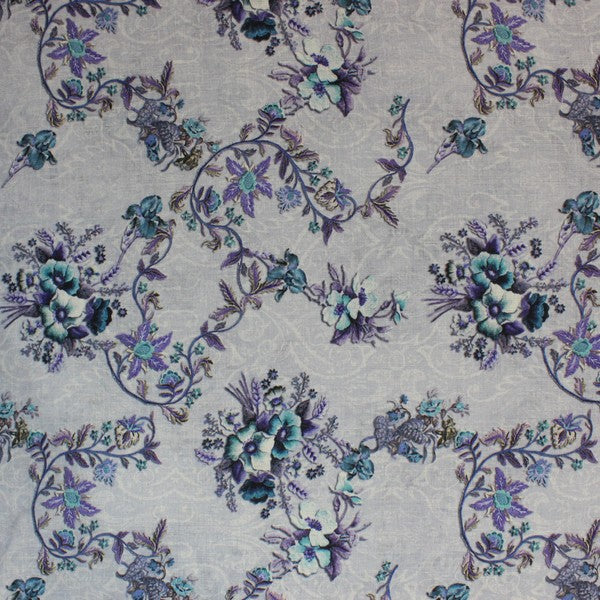 Light purple flower print linen (RT-1160)