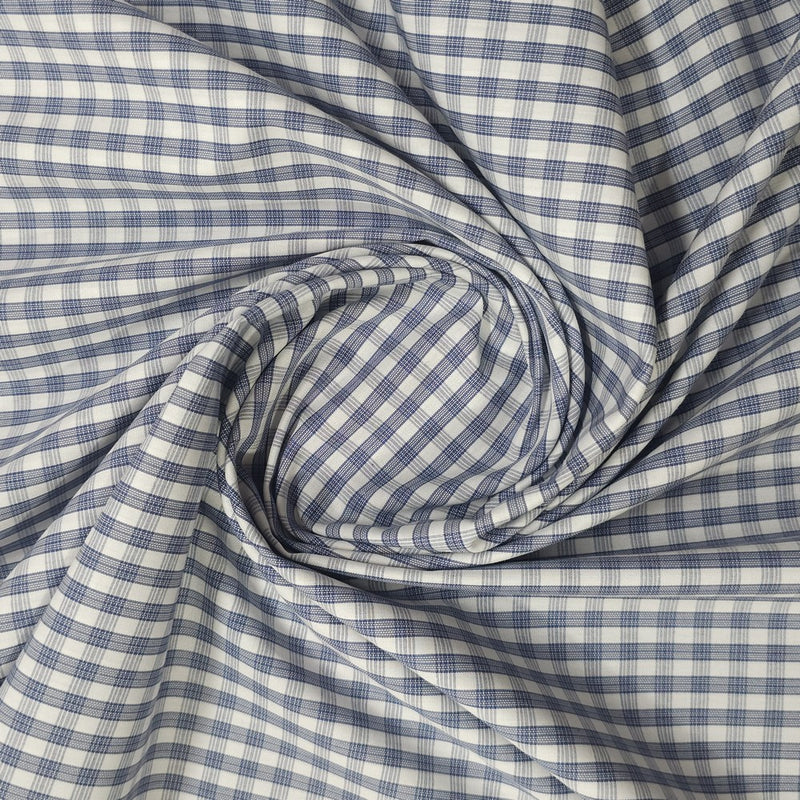 Navy blue and white small checks (RT-1258)