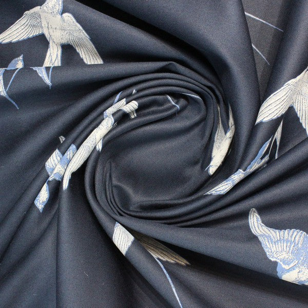 Navy blue bird print (RT-1173)