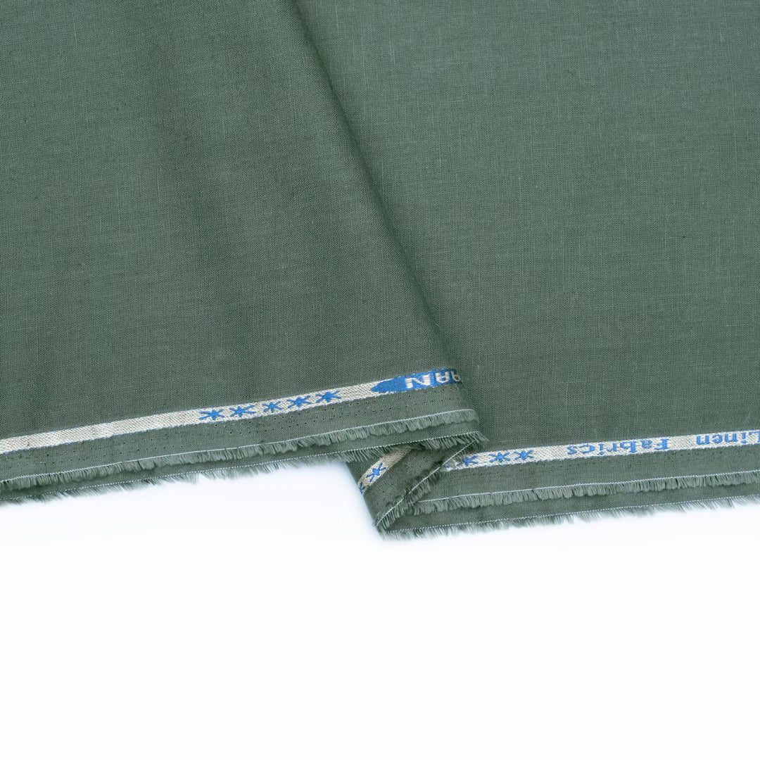 Olive green linen cotton fabric (RT-1363)