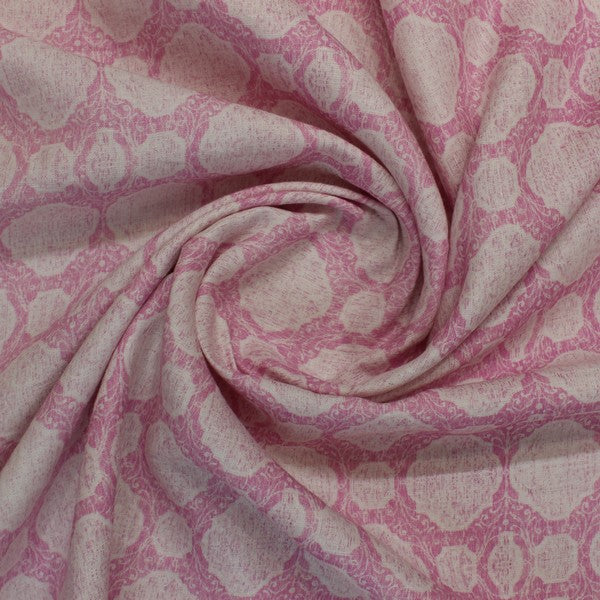 Pink Abstract print European Linen (RT-1140)