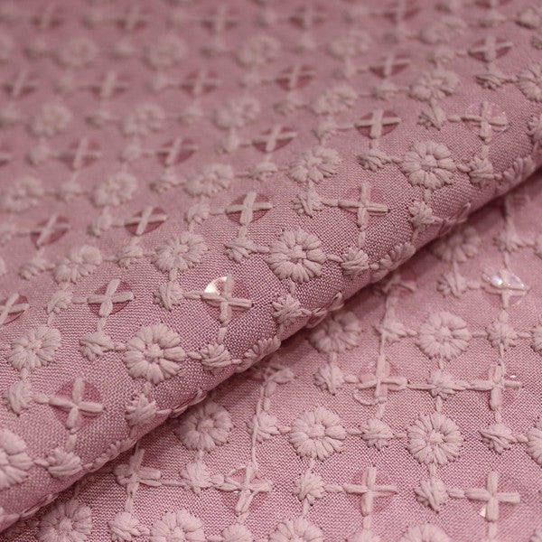 Pink chikankari fabric with sequins (RT-1185)