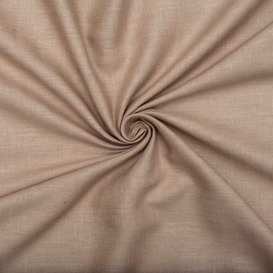 Tan camel coloured linen cotton fabric (RT-1365)