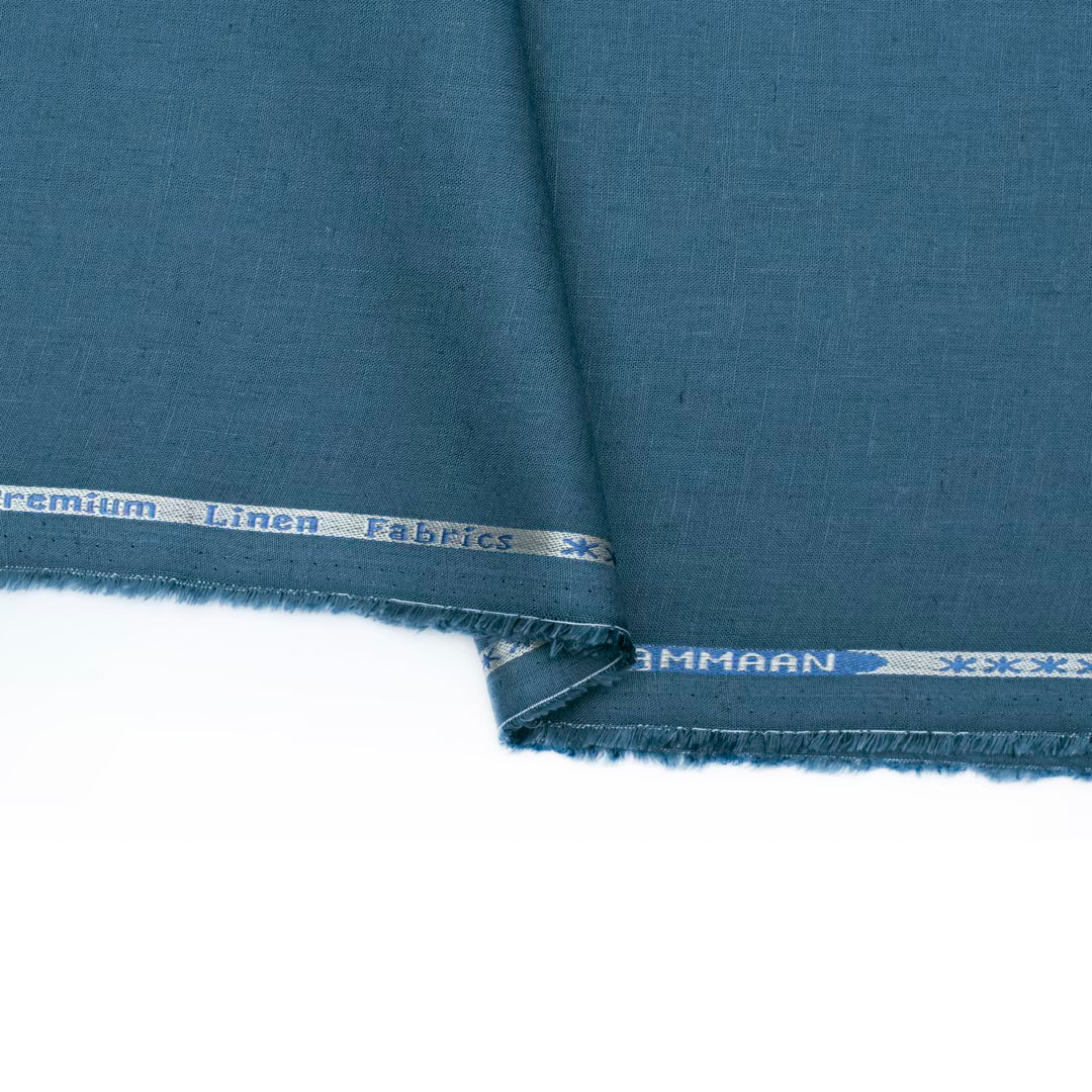Teel coloured linen cotton fabric (RT-1367)