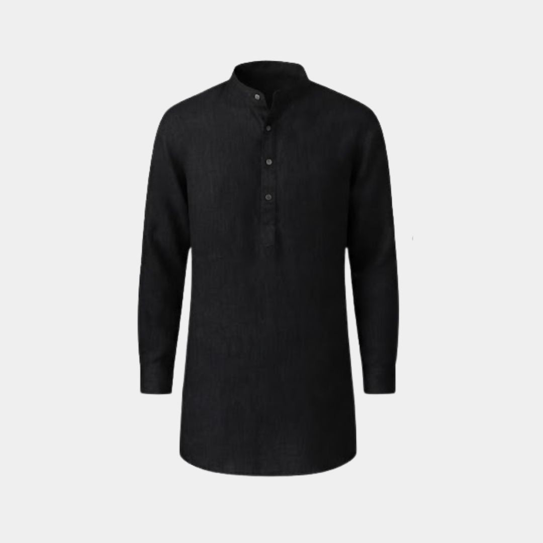 Jet black coloured plain european linen (SD 131)
