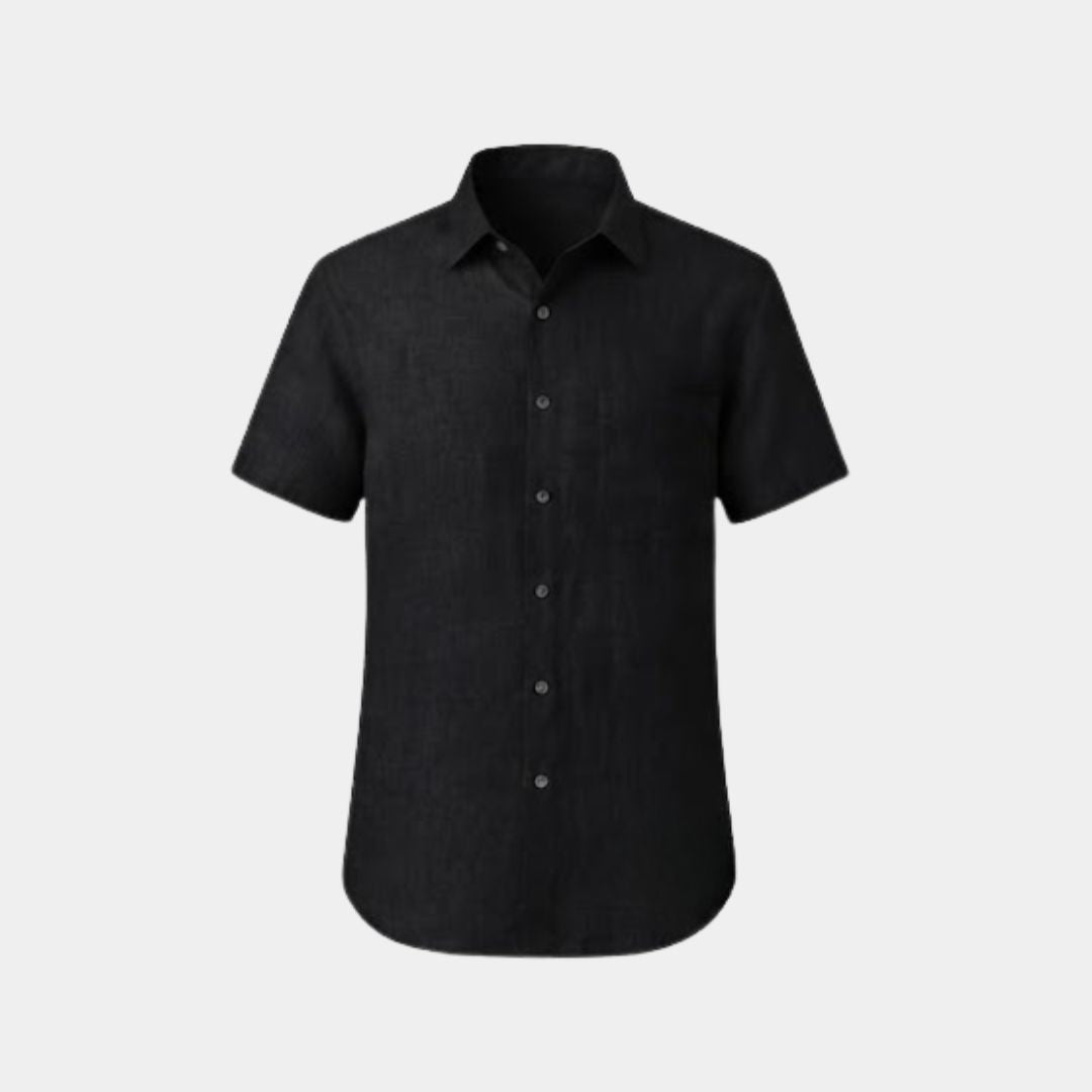 Jet black coloured plain european linen (SD 131)
