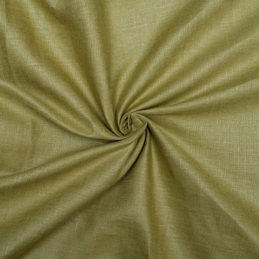 bright olive coloured plain european linen (SD 117)