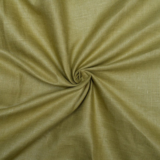 bright olive coloured plain european linen (SD 117)