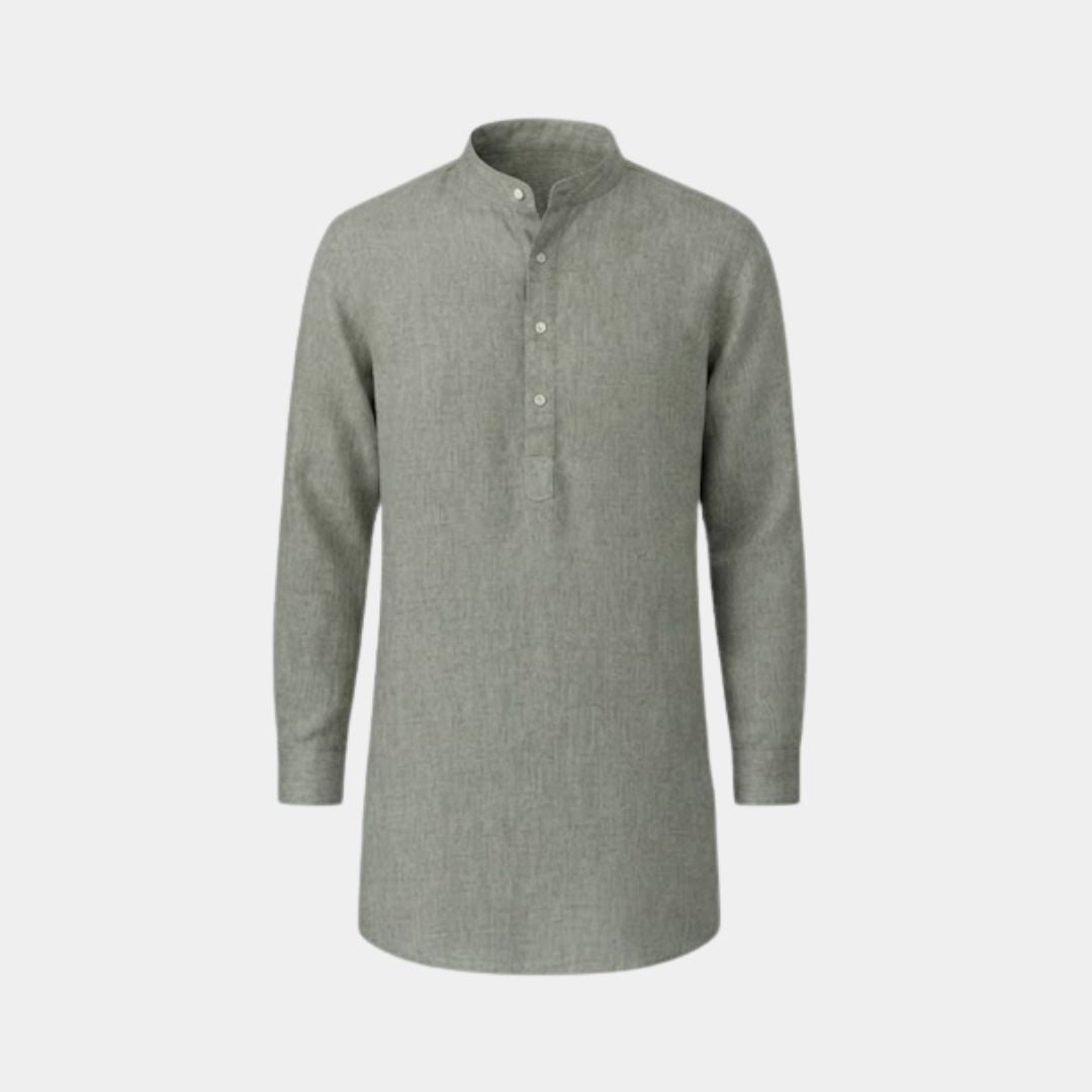 Dark pistachio coloured plain european linen (SD 129)