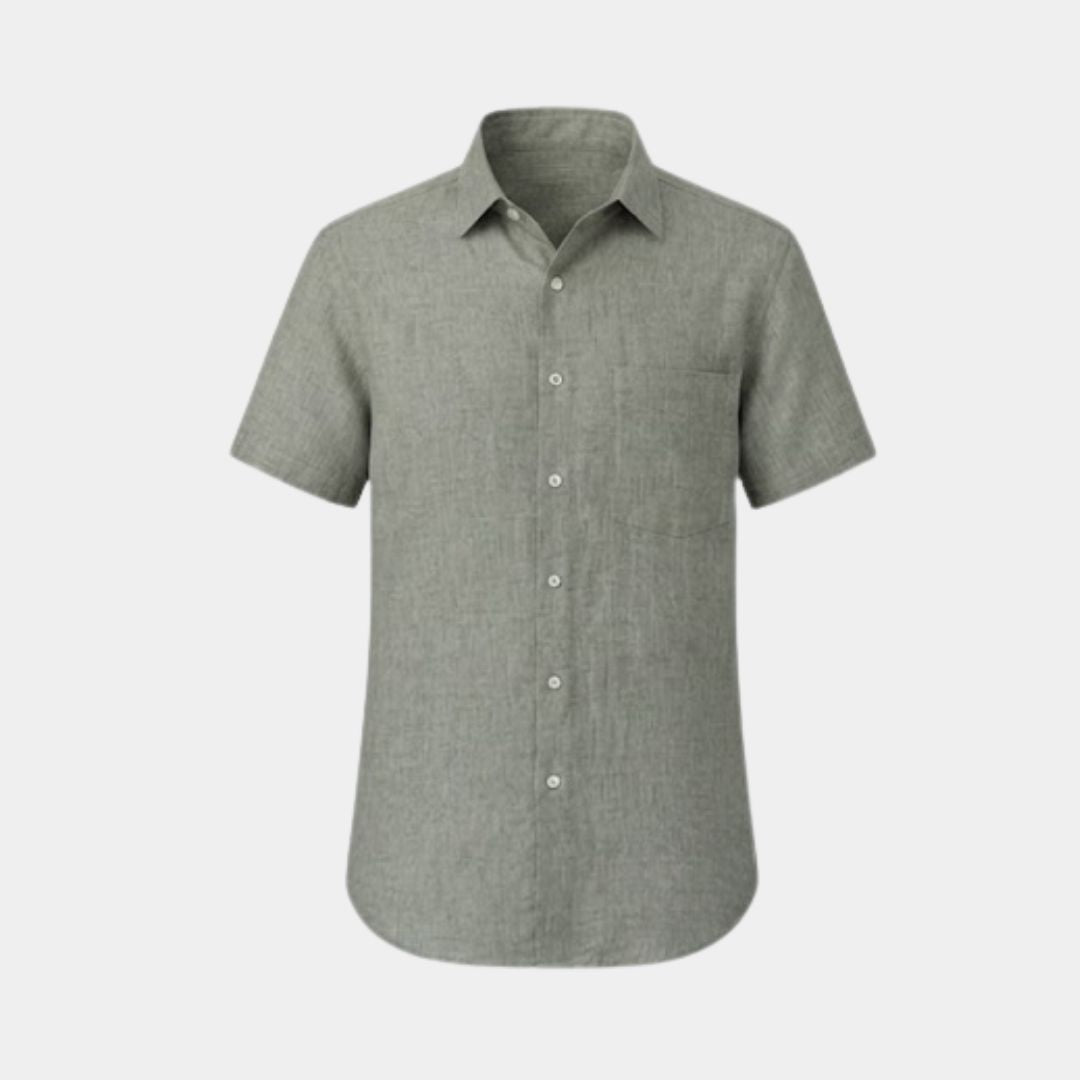 Dark pistachio coloured plain european linen (SD 129)