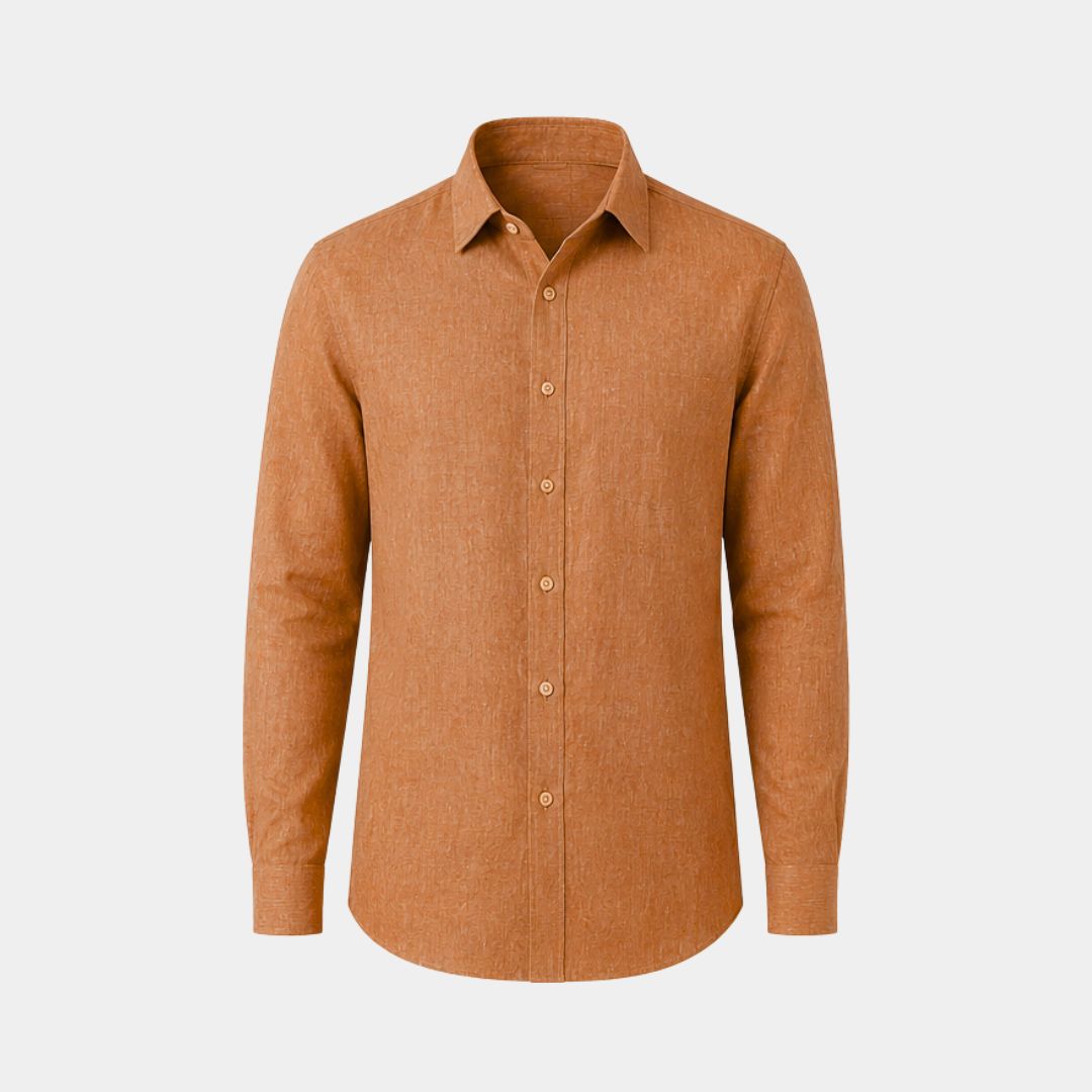 Dark rust coloured plain european linen (SD 122)