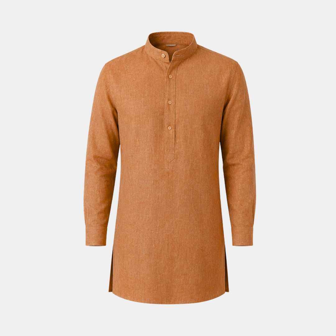 Dark rust coloured plain european linen (SD 122)
