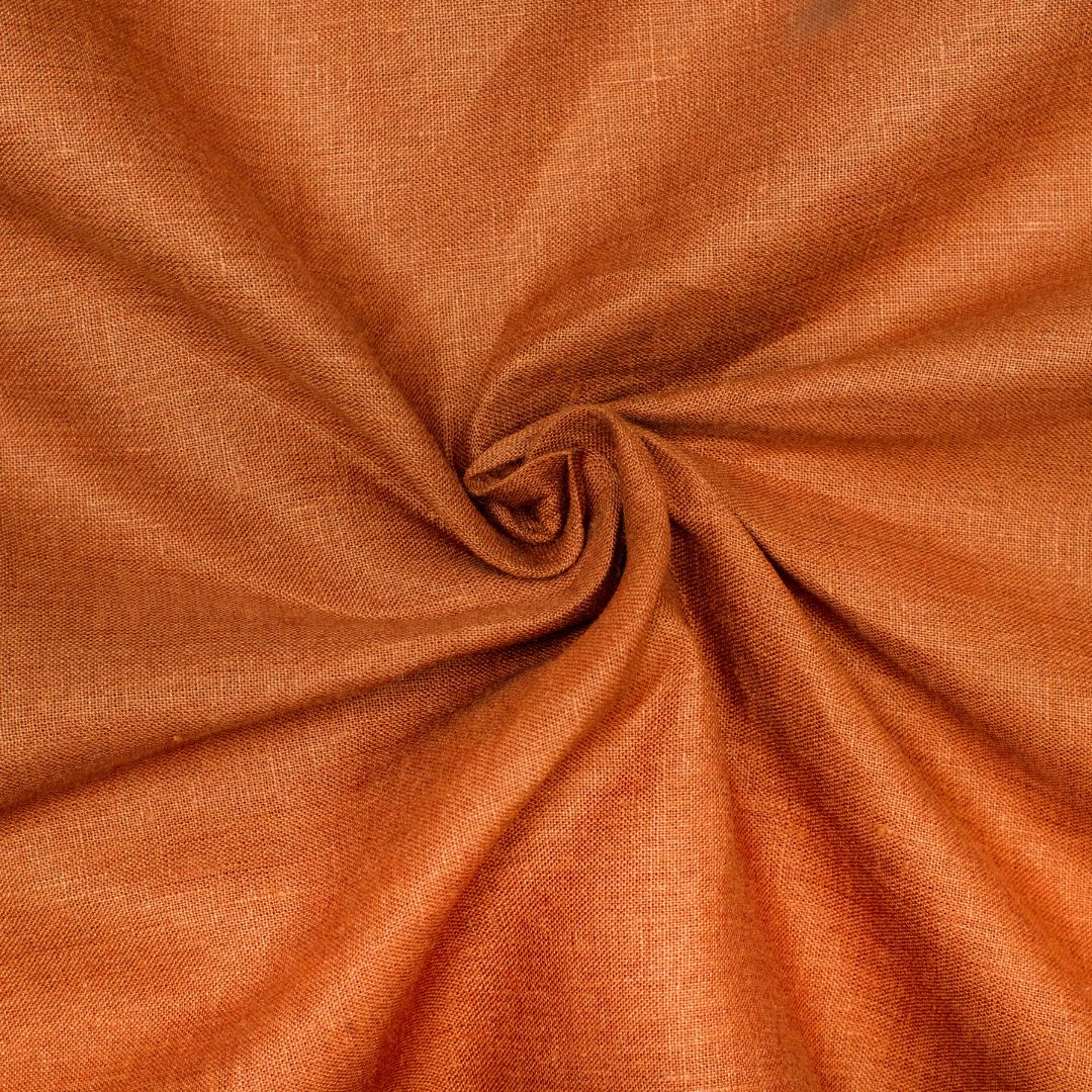 Dark rust coloured plain european linen (SD 122)