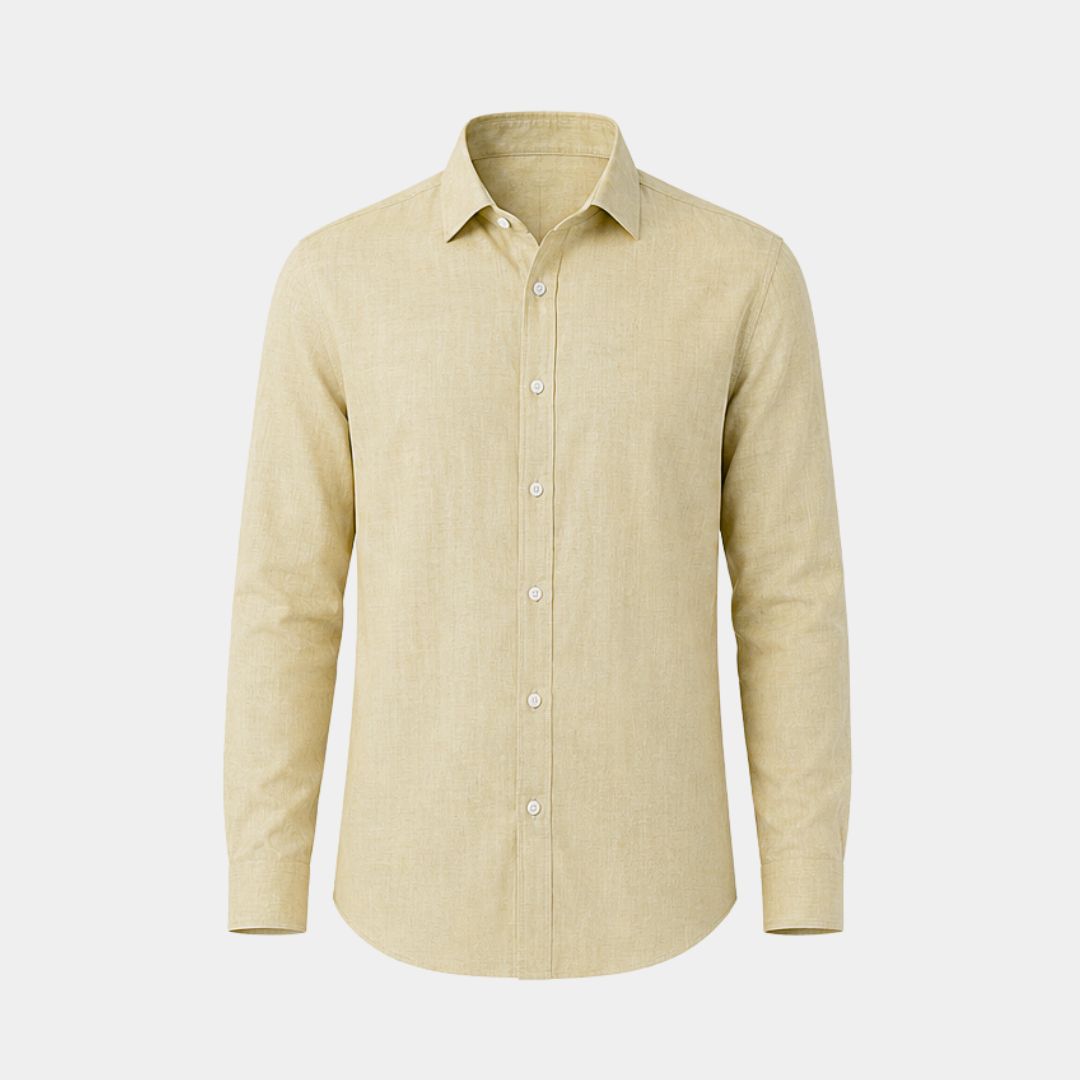 Light mustard coloured self design european linen (SD 123)