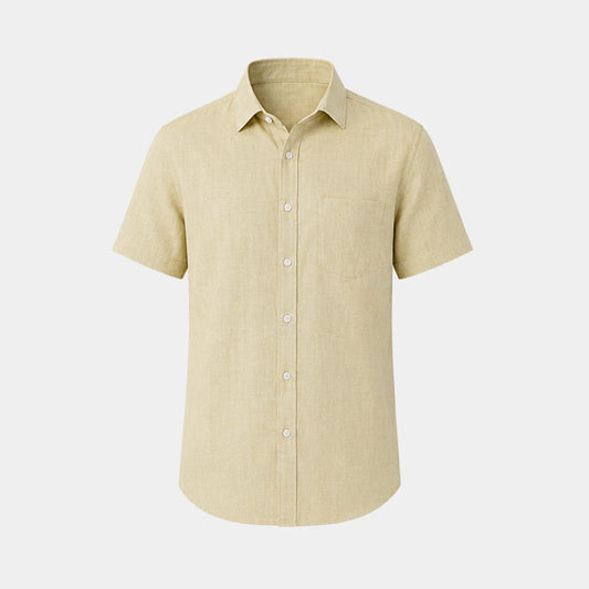 Light mustard coloured self design european linen (SD 123)