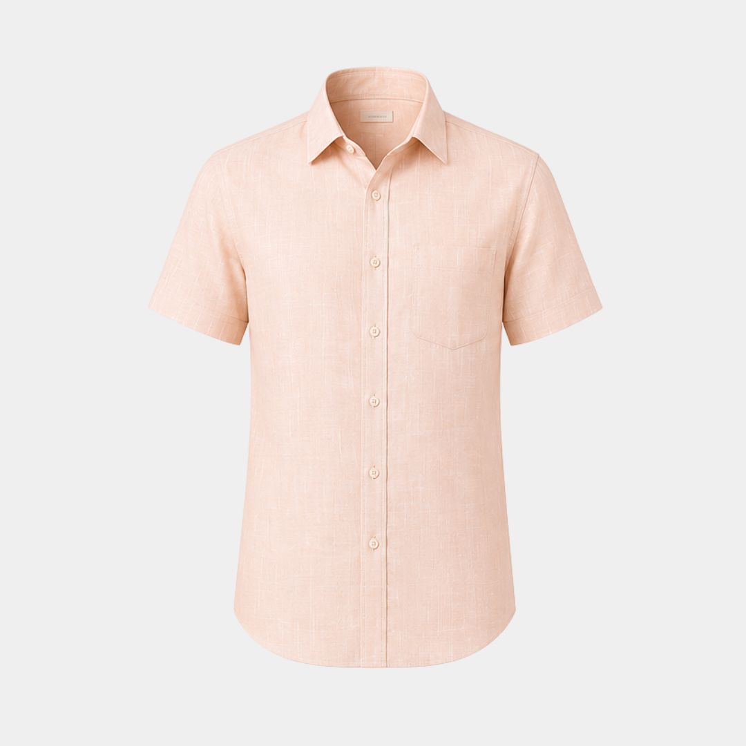 Light peach coloured plain european linen (SD 120)