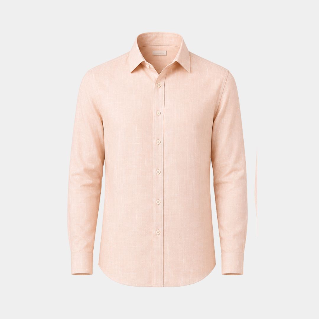 Light peach coloured plain european linen (SD 120)