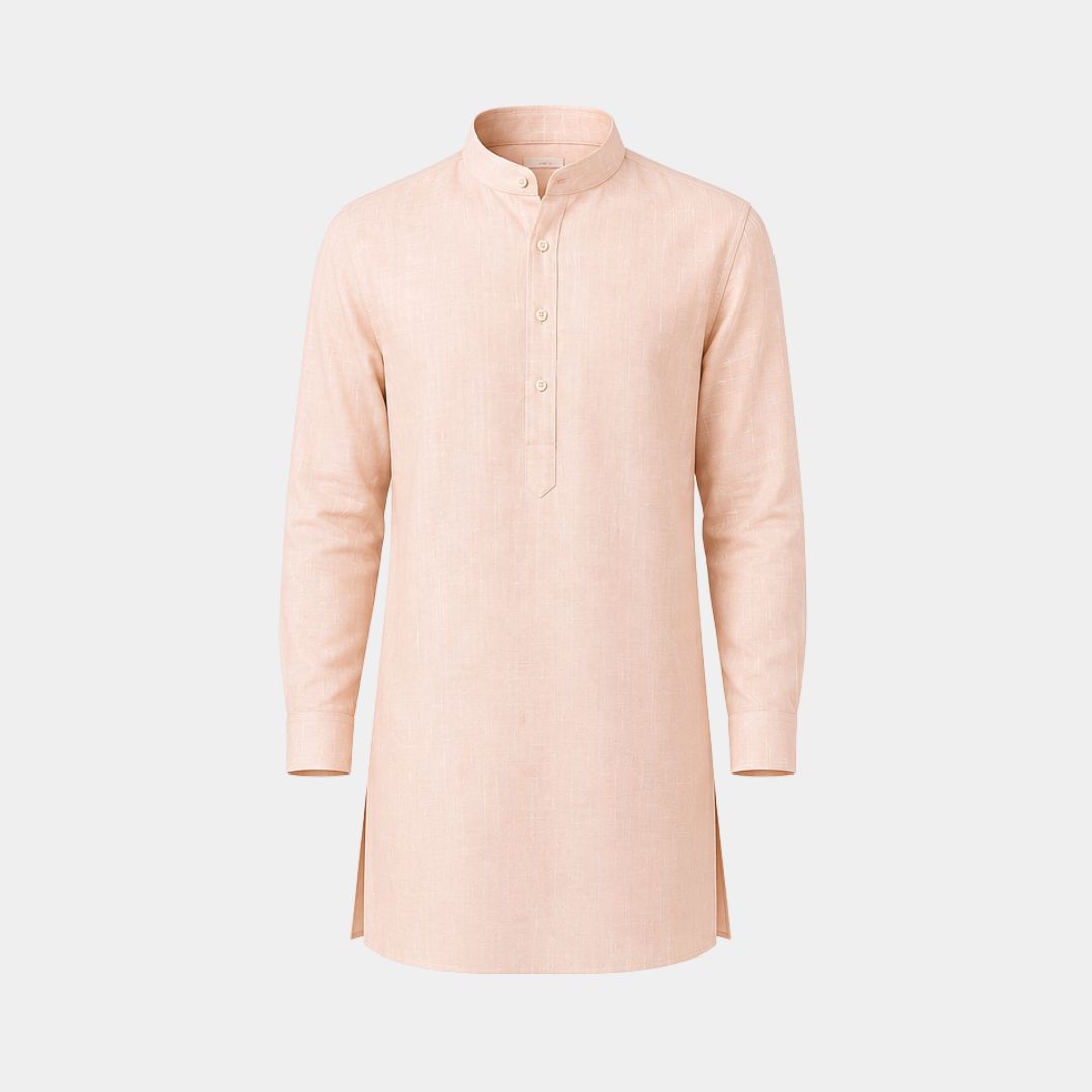 Light peach coloured plain european linen (SD 120)