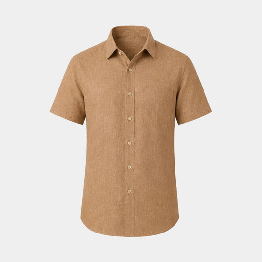 Light rust coloured self design european linen (SD 124)
