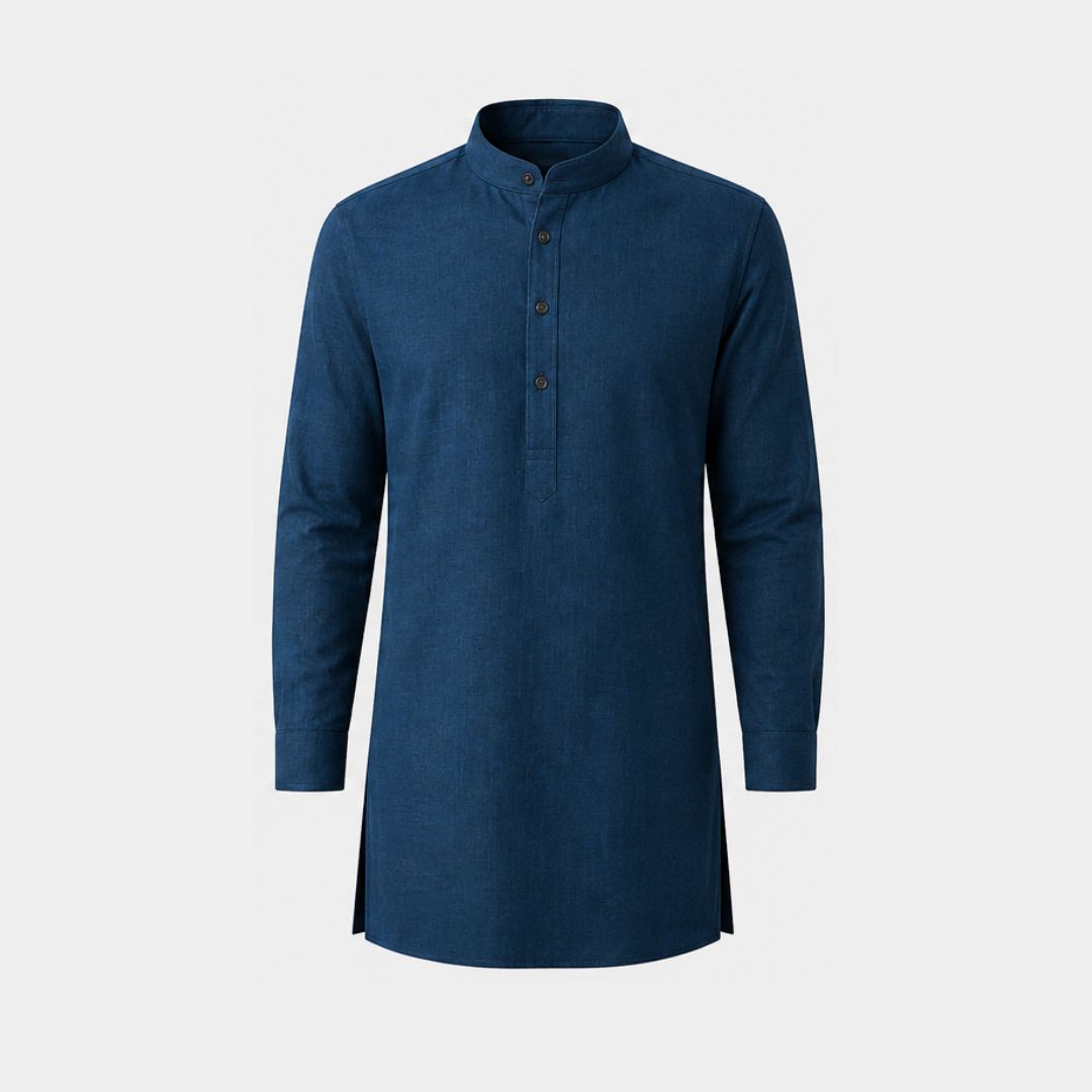 Navy blue coloured plain european linen (SD 132)