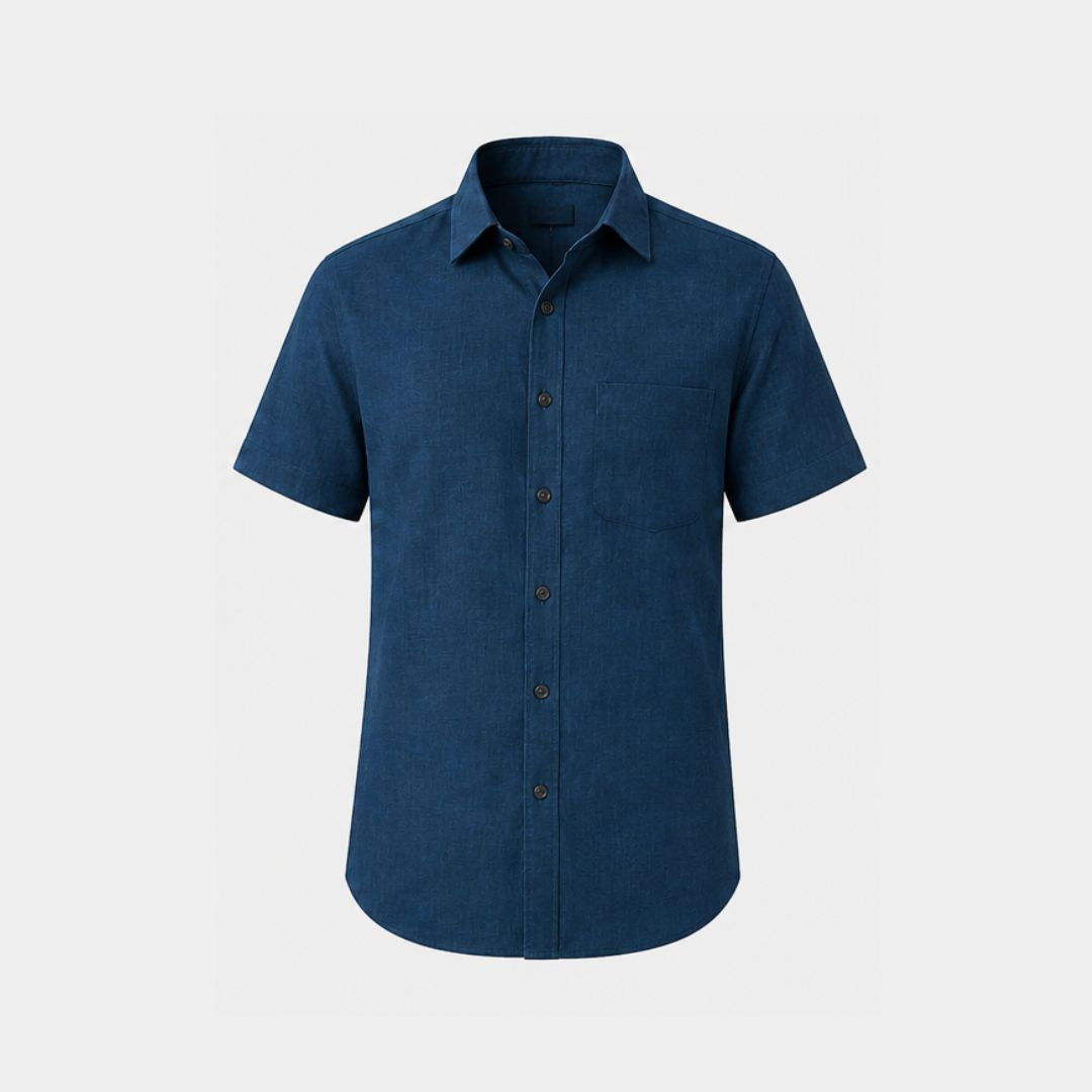 Navy blue coloured plain european linen (SD 132)