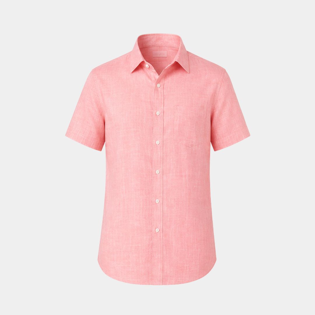 Pink coloured plain european linen (SD 121)