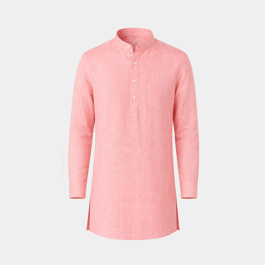 Pink coloured plain european linen (SD 121)