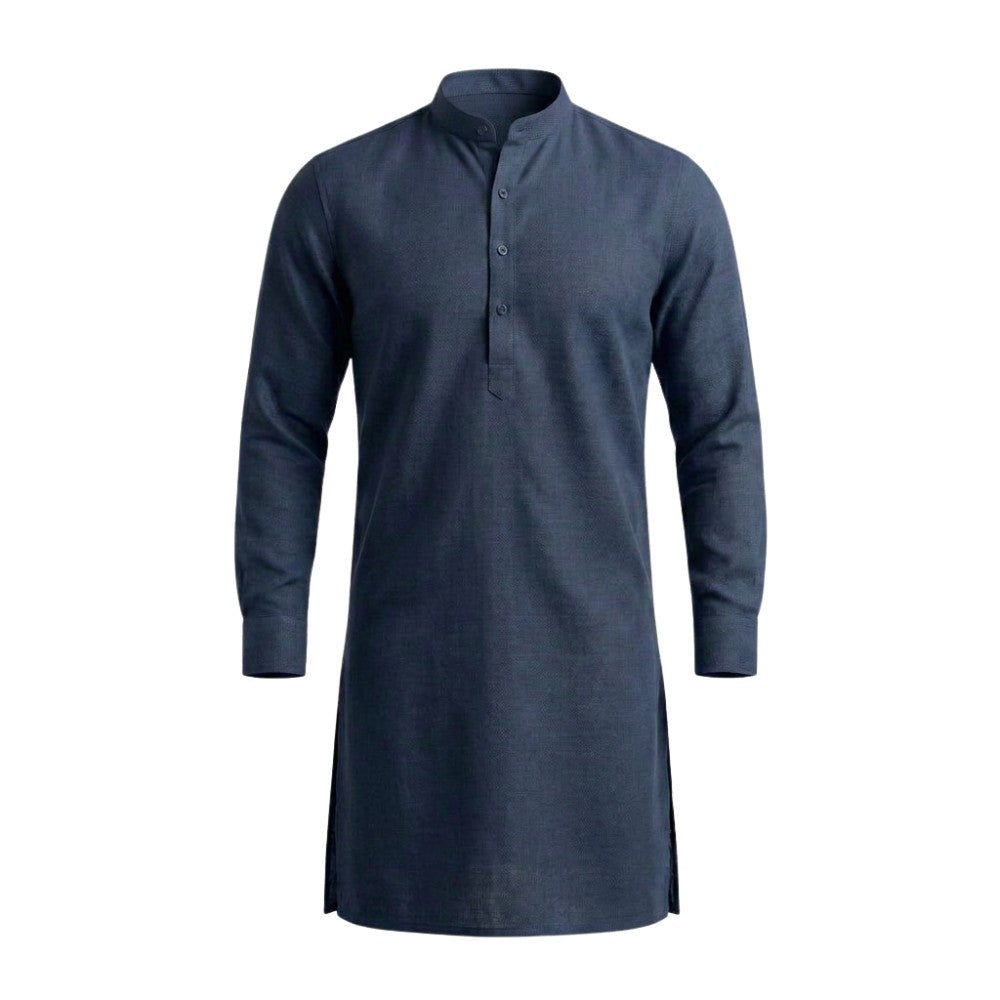 Plain Navy Blue European Linen