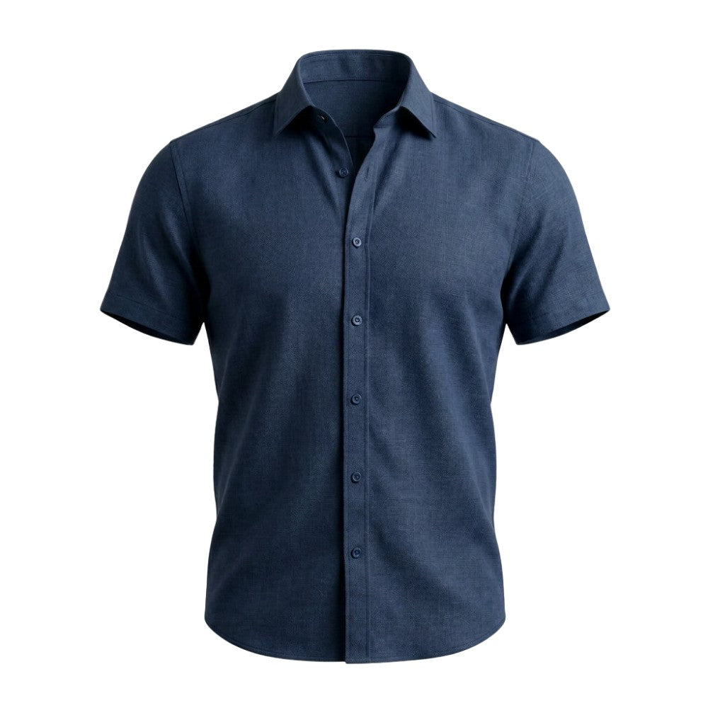 Plain Navy Blue European Linen