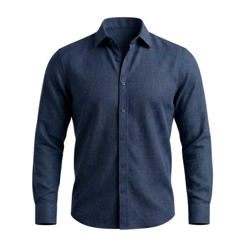 Plain Navy Blue European Linen