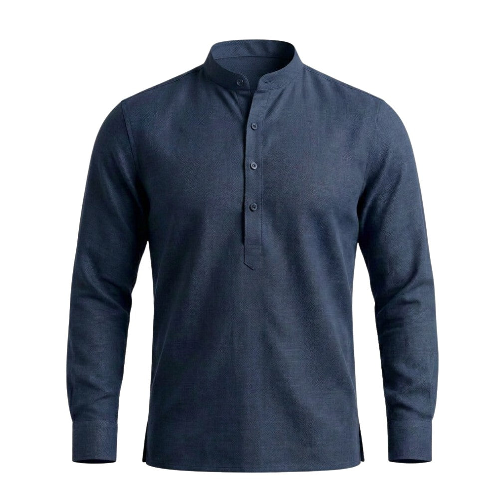 Plain Navy Blue European Linen